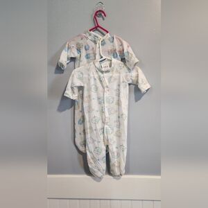 Triplets Baby Onesie with Animal Print